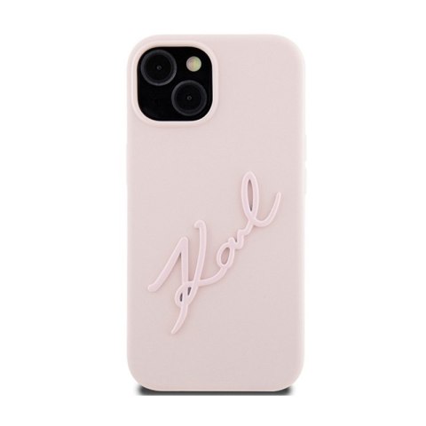Karl Lagerfeld Silicone Karl Script - Etui iPhone 15 (różowy) Karl Lagerfeld Silicone Karl Script - Etui iPhone 15 (różowy)