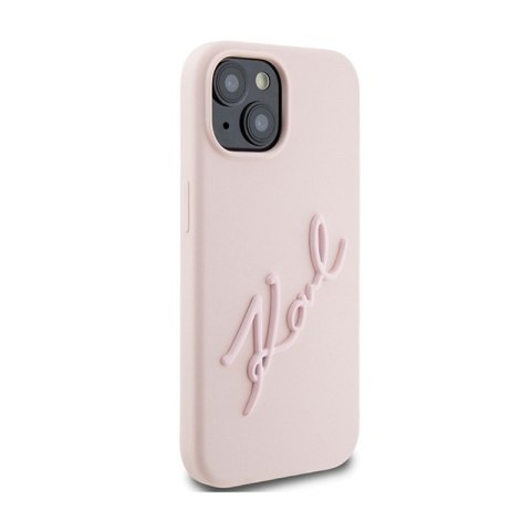 Karl Lagerfeld Silicone Karl Script - Etui iPhone 15 (różowy) Karl Lagerfeld Silicone Karl Script - Etui iPhone 15 (różowy)