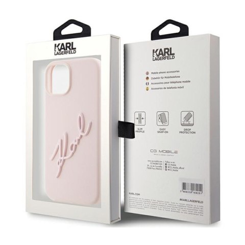 Karl Lagerfeld Silicone Karl Script - Etui iPhone 15 (różowy) Karl Lagerfeld Silicone Karl Script - Etui iPhone 15 (różowy)