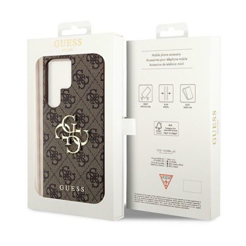 Guess 4G Big Metal Logo - Etui Samsung Galaxy S24 Ultra (brązowy) Guess 4G Big Metal Logo - Etui Samsung Galaxy S24 Ultra (brązowy)