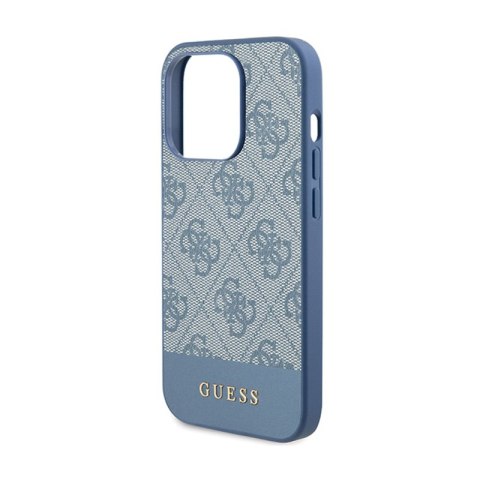 Guess 4G Bottom Stripe Metal Logo Collection - Etui iPhone 15 Pro (niebieski) Guess 4G Bottom Stripe Metal Logo Collection - Etui iPhone 15 Pro (niebieski)