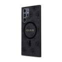 Guess 4G Collection Leather Metal Logo MagSafe - Etui Samsung Galaxy S24 Ultra (czarny)