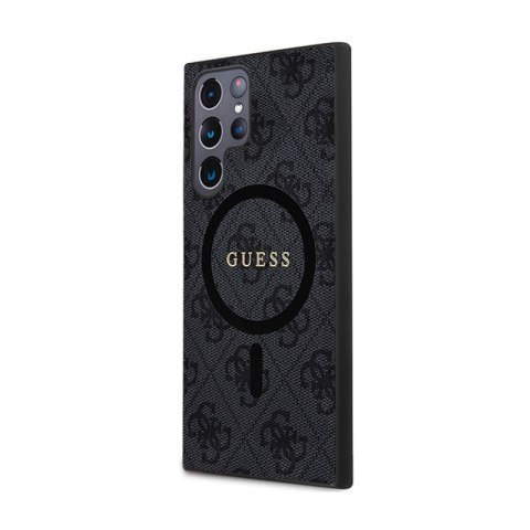 Guess 4G Collection Leather Metal Logo MagSafe - Etui Samsung Galaxy S24 Ultra (czarny) Guess 4G Collection Leather Metal Logo MagSafe - Etui Samsung Galaxy S24 Ultra (czarny)