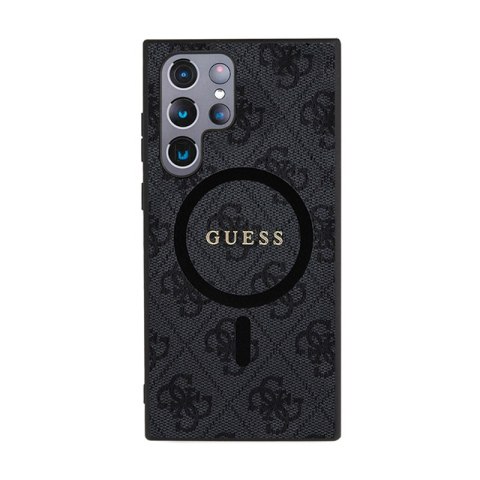 Guess 4G Collection Leather Metal Logo MagSafe - Etui Samsung Galaxy S24 Ultra (czarny) Guess 4G Collection Leather Metal Logo MagSafe - Etui Samsung Galaxy S24 Ultra (czarny)