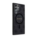 Guess 4G Collection Leather Metal Logo MagSafe - Etui Samsung Galaxy S24 Ultra (czarny)