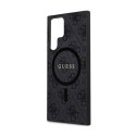 Guess 4G Collection Leather Metal Logo MagSafe - Etui Samsung Galaxy S24 Ultra (czarny)