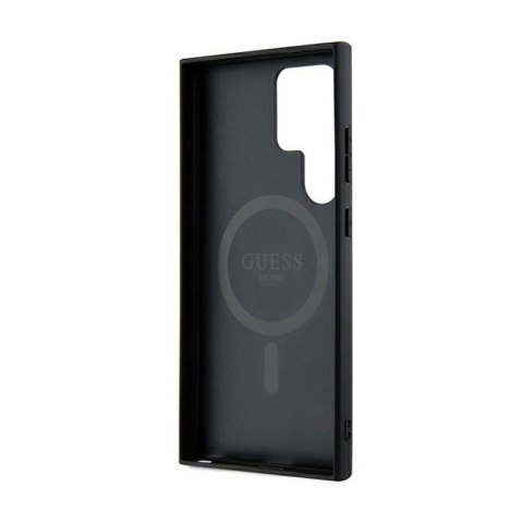 Guess 4G Collection Leather Metal Logo MagSafe - Etui Samsung Galaxy S24 Ultra (czarny) Guess 4G Collection Leather Metal Logo MagSafe - Etui Samsung Galaxy S24 Ultra (czarny)