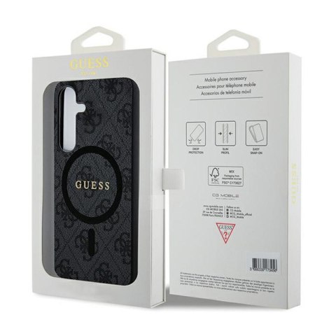 Guess 4G Collection Leather Metal Logo MagSafe - Etui Samsung Galaxy S24 (czarny) Guess 4G Collection Leather Metal Logo MagSafe - Etui Samsung Galaxy S24 (czarny)