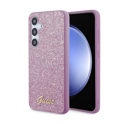 Guess Glitter Flakes Metal Logo Case - Etui Samsung Galaxy S24 (fioletowy) Guess Glitter Flakes Metal Logo Case - Etui Samsung Galaxy S24 (fioletowy)