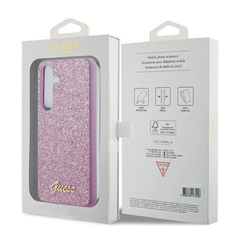 Guess Glitter Flakes Metal Logo Case - Etui Samsung Galaxy S24 (fioletowy) Guess Glitter Flakes Metal Logo Case - Etui Samsung Galaxy S24 (fioletowy)