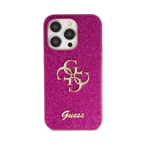 Guess Glitter Script Big 4G - Etui iPhone 15 Pro Max (fioletowy) Guess Glitter Script Big 4G - Etui iPhone 15 Pro Max (fioletowy)