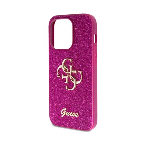 Guess Glitter Script Big 4G - Etui iPhone 15 Pro Max (fioletowy) Guess Glitter Script Big 4G - Etui iPhone 15 Pro Max (fioletowy)