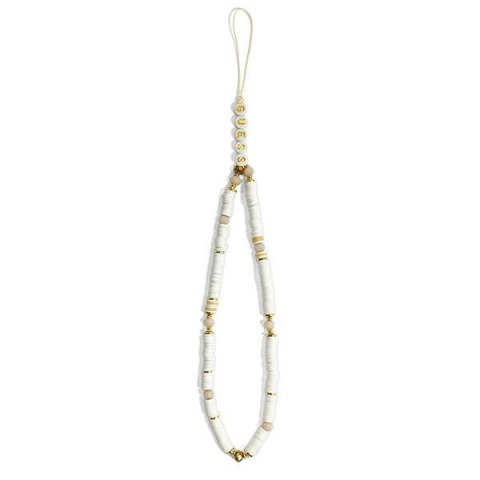 Guess Phone Strap Beads Heishi - Zawieszka do telefonu 25 cm (White) Guess Phone Strap Beads Heishi - Zawieszka do telefonu 25 cm (White)