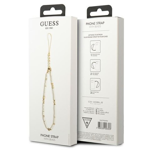 Guess Phone Strap Beads Heishi - Zawieszka do telefonu 25 cm (White) Guess Phone Strap Beads Heishi - Zawieszka do telefonu 25 cm (White)