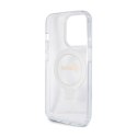 Guess Ring Stand Script Glitter MagSafe - Etui iPhone 15 Pro Max (przezroczysty)