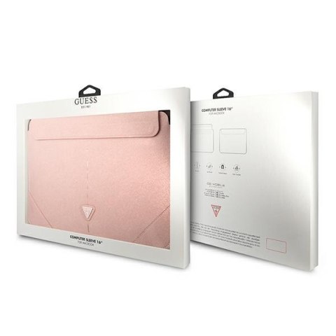 Guess Saffiano Triangle Logo Sleeve - Etui na notebooka 16" (różowy) Guess Saffiano Triangle Logo Sleeve - Etui na notebooka 16" (różowy)