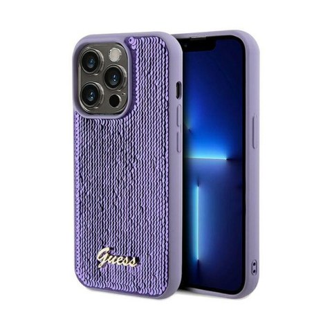 Guess Sequin Script Metal - Etui iPhone 14 Pro (fioletowy) Guess Sequin Script Metal - Etui iPhone 14 Pro (fioletowy)