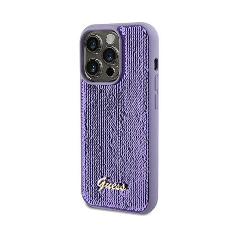 Guess Sequin Script Metal - Etui iPhone 14 Pro (fioletowy) Guess Sequin Script Metal - Etui iPhone 14 Pro (fioletowy)