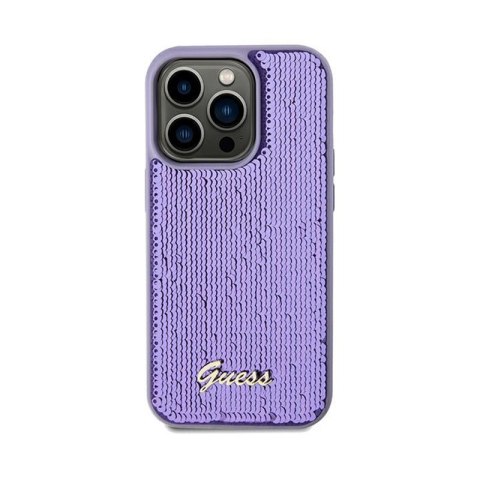 Guess Sequin Script Metal - Etui iPhone 14 Pro (fioletowy) Guess Sequin Script Metal - Etui iPhone 14 Pro (fioletowy)