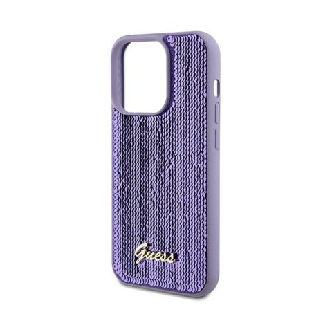 Guess Sequin Script Metal - Etui iPhone 14 Pro (fioletowy) Guess Sequin Script Metal - Etui iPhone 14 Pro (fioletowy)