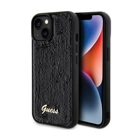 Guess Sequin Script Metal - Etui iPhone 14 (czarny) Guess Sequin Script Metal - Etui iPhone 14 (czarny)