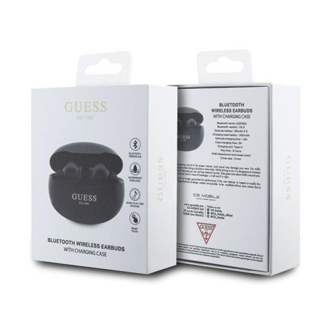 Guess True Wireless Classic EST BT5.3 - Słuchawki TWS + etui ładujące (czarny) Guess True Wireless Classic EST BT5.3 - Słuchawki TWS + etui ładujące (czarny)