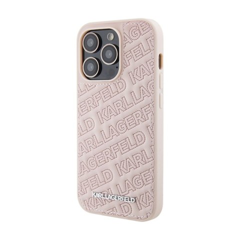 Karl Lagerfeld Quilted K Pattern - Etui iPhone 15 Pro (różowy) Karl Lagerfeld Quilted K Pattern - Etui iPhone 15 Pro (różowy)