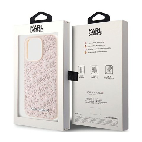 Karl Lagerfeld Quilted K Pattern - Etui iPhone 15 Pro (różowy) Karl Lagerfeld Quilted K Pattern - Etui iPhone 15 Pro (różowy)