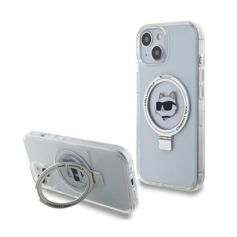 Karl Lagerfeld Ring Stand Choupette Head MagSafe - Etui iPhone 15 (biały)