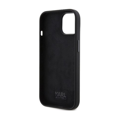 Karl Lagerfeld Silicone Ikonik Metal Pin - Etui iPhone 15 Plus (czarny) Karl Lagerfeld Silicone Ikonik Metal Pin - Etui iPhone 15 Plus (czarny)