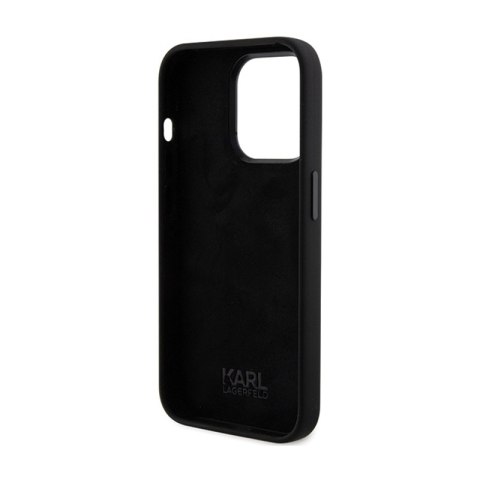 Karl Lagerfeld Silicone Ikonik Metal Pin - Etui iPhone 15 Pro (czarny) Karl Lagerfeld Silicone Ikonik Metal Pin - Etui iPhone 15 Pro (czarny)