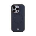 Mercedes Smooth Leather MagSafe - Etui iPhone 15 Pro Max (granatowy)