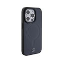 Mercedes Smooth Leather MagSafe - Etui iPhone 15 Pro Max (granatowy)