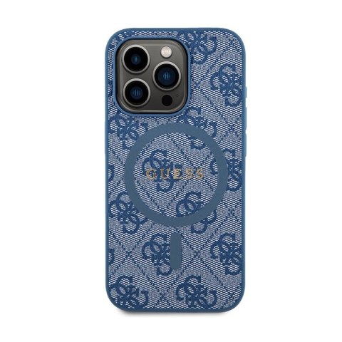 Guess 4G Collection Leather Metal Logo MagSafe - Etui iPhone 14 Pro Max (niebieski) Guess 4G Collection Leather Metal Logo MagSafe - Etui iPhone 14 Pro Max (niebieski)