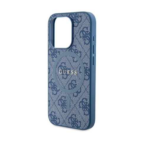 Guess 4G Collection Leather Metal Logo MagSafe - Etui iPhone 14 Pro Max (niebieski) Guess 4G Collection Leather Metal Logo MagSafe - Etui iPhone 14 Pro Max (niebieski)