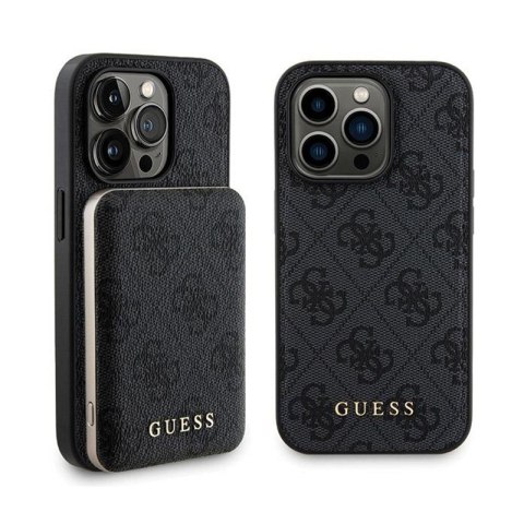 Guess Bundle Pack MagSafe 4G Metal Gold Logo - Zestaw etui + Power Bank 5000mAh MagSafe iPhone 15 Pro (czarny) Guess Bundle Pack MagSafe 4G Metal Gold Logo - Zestaw etui + Power Bank 5000mAh MagSafe iPhone 15 Pro (czarny)