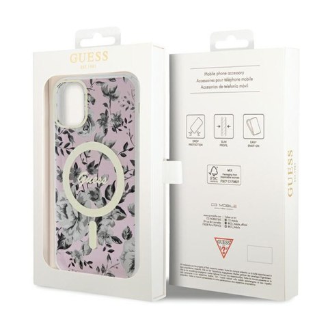 Guess Flower MagSafe - Etui iPhone 11 (Różowy) Guess Flower MagSafe - Etui iPhone 11 (Różowy)