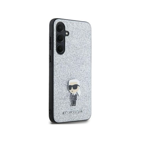 Karl Lagerfeld Fixed Glitter Ikonik Logo Metal Pin - Etui Samsung Galaxy A55 5G (srebrny)