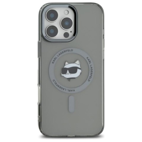 Karl Lagerfeld IML Metal Choupette Head MagSafe - Etui iPhone 16 Pro Max (czarny) Karl Lagerfeld IML Metal Choupette Head MagSafe - Etui iPhone 16 Pro Max (czarny)