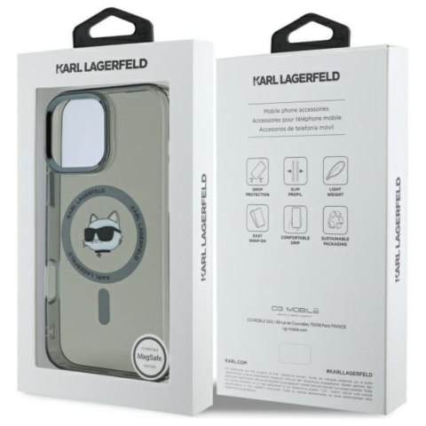 Karl Lagerfeld IML Metal Choupette Head MagSafe - Etui iPhone 16 Pro Max (czarny) Karl Lagerfeld IML Metal Choupette Head MagSafe - Etui iPhone 16 Pro Max (czarny)