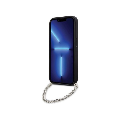 Karl Lagerfeld Saffiano Monogram Chain - Etui iPhone 14 Pro (Srebrny) Karl Lagerfeld Saffiano Monogram Chain - Etui iPhone 14 Pro (Srebrny)