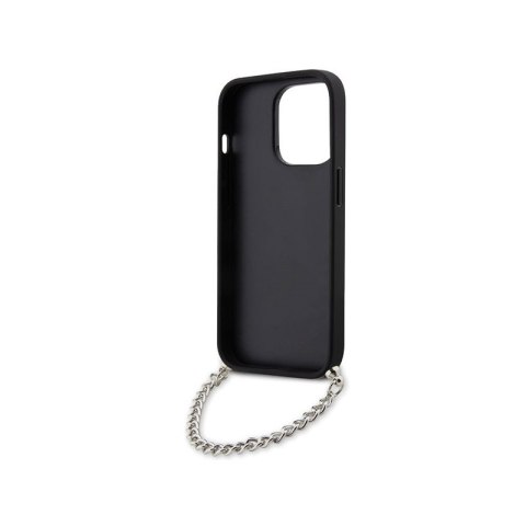 Karl Lagerfeld Saffiano Monogram Chain - Etui iPhone 14 Pro (Srebrny) Karl Lagerfeld Saffiano Monogram Chain - Etui iPhone 14 Pro (Srebrny)
