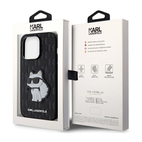 Karl Lagerfeld Saffiano Monogram NFT Choupette - Etui iPhone 14 Pro (Czarny) Karl Lagerfeld Saffiano Monogram NFT Choupette - Etui iPhone 14 Pro (Czarny)