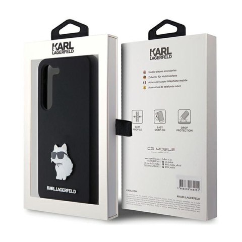 Karl Lagerfeld Silicone Choupette Metal Pin - Etui Samsung Galaxy S24 (czarny) Karl Lagerfeld Silicone Choupette Metal Pin - Etui Samsung Galaxy S24 (czarny)