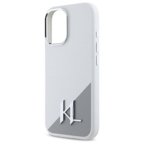 Karl Lagerfeld Silicone Shadow Metal Initial MagSafe - Etui iPhone 16 (biały) Karl Lagerfeld Silicone Shadow Metal Initial MagSafe - Etui iPhone 16 (biały)