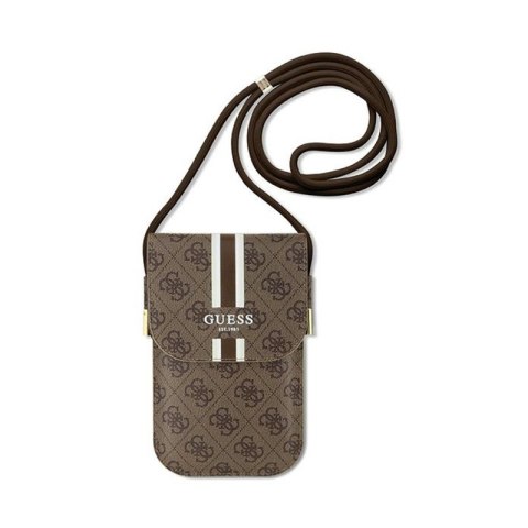 Guess 4G Stripes - Torebka crossbody na telefon (brązowy) Guess 4G Stripes - Torebka crossbody na telefon (brązowy)