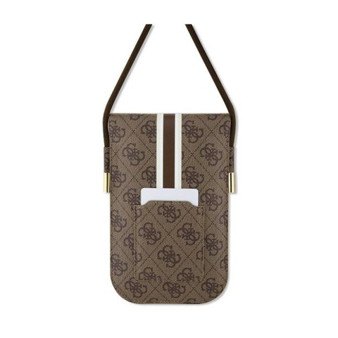 Guess 4G Stripes - Torebka crossbody na telefon (brązowy) Guess 4G Stripes - Torebka crossbody na telefon (brązowy)