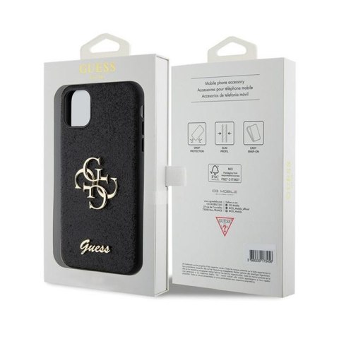 Guess Glitter Script Big 4G - Etui iPhone 11 (czarny) Guess Glitter Script Big 4G - Etui iPhone 11 (czarny)