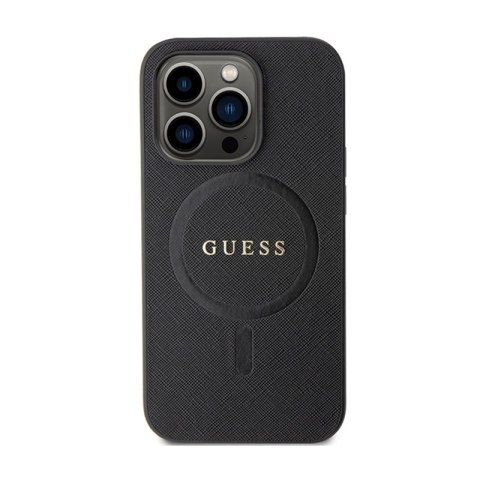 Guess Saffiano MagSafe - Etui iPhone 14 Pro Max (czarny) Guess Saffiano MagSafe - Etui iPhone 14 Pro Max (czarny)