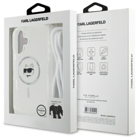 Karl Lagerfeld IML Choupette Head & Cord MagSafe - Etui iPhone 16 (przezroczysty) Karl Lagerfeld IML Choupette Head & Cord MagSafe - Etui iPhone 16 (przezroczysty)